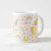 Rainbow Mane Horses Coffee Mug — Cooper & Cody Extra Grote Beker (Voorkant rechts)