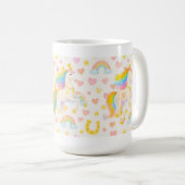 Rainbow Mane Horses Coffee Mug — Cooper & Cody Koffiemok (Voorkant rechts)