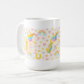 Rainbow Mane Horses Coffee Mug — Cooper & Cody Koffiemok (Voorkant links)