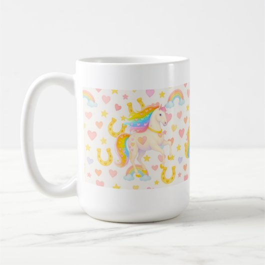 Rainbow Mane Horses Coffee Mug — Cooper & Cody Koffiemok (Links)