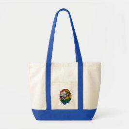 Rainbow Mane Roaring Lion LGBTQ+ Pride Canvas tas