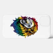 Rainbow Mane Roaring Lion LGBTQ+ Pride iPhone hoes (Achterkant (horizontaal))
