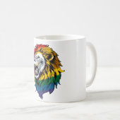 Rainbow Mane Roaring Lion LGBTQ+ Pride mok (Voorkant rechts)
