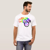 Rainbow Mannelijke Symbolen T-shirt (Voorkant volledig)