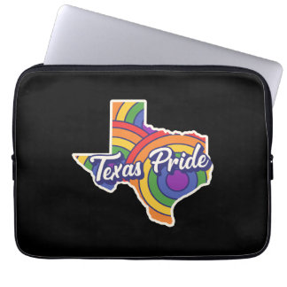 Rainbow Map Texas Design voor trotse LGBT+ Texanen Laptop Sleeve