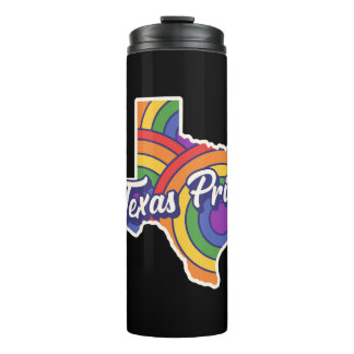 Rainbow Map Texas Design voor trotse LGBT+ Texanen Thermosbeker