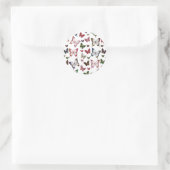 Rainbow Marble Butterfly Spring Pattern Ronde Sticker (Tas)