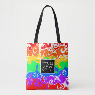 Rainbow Marble Fluid Art Draagtas