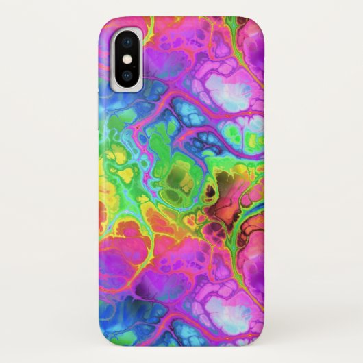 Rainbow Marble iPhone X Hoesje (Achterkant)