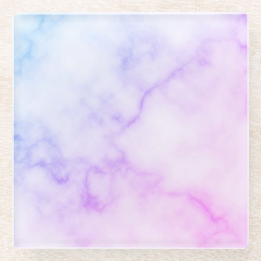 Rainbow Marble Pattern Glazen Onderzetter (Voorkant)