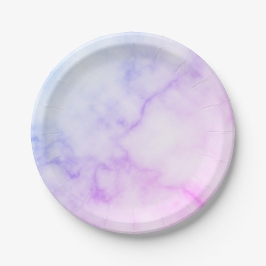 Rainbow Marble Pattern Papieren Bordje (Voorkant)