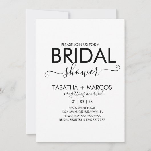 Rainbow Marble Pattern Script Vrijgezellenfeest Kaart (Voorkant)