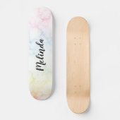 Rainbow Marble Skateboard Deck Nom personnalisé (Recto)