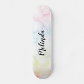 Rainbow Marble Skateboard Deck Nom personnalisé (Recto)