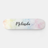 Rainbow Marble Skateboard Deck Persoonlijke naam (Horizontaal)