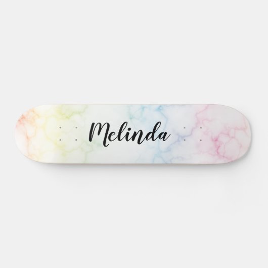 Rainbow Marble Skateboard Deck Persoonlijke naam (Horizontaal)