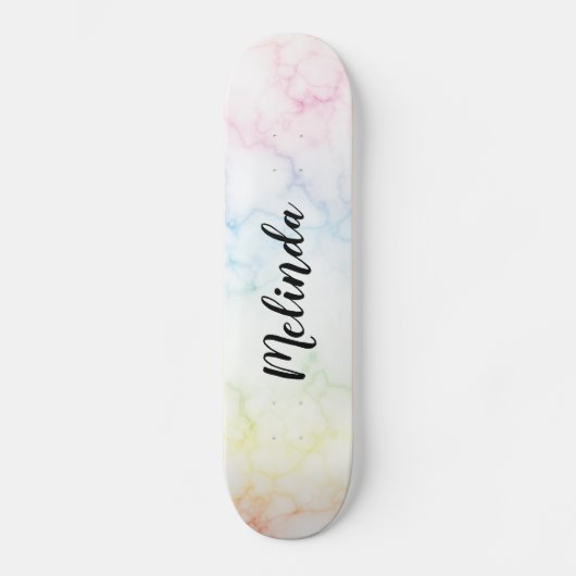 Rainbow Marble Skateboard Deck Persoonlijke naam (Voorkant)