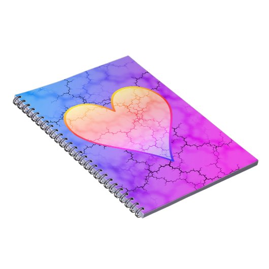 Rainbow Marbled Heart Carnet (Côté Droit)