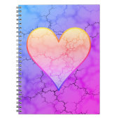 Rainbow Marbled Heart Carnet (Devant)