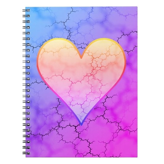 Rainbow Marbled Heart Carnet (Devant)