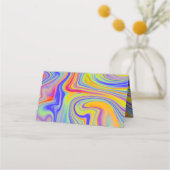 Rainbow Marbling Place Card of Escort Kaart (Achterkant)