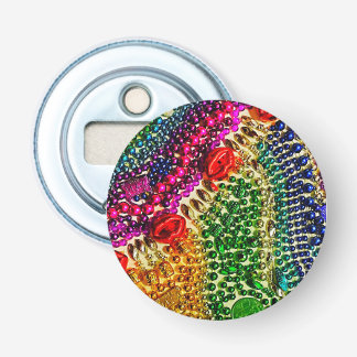 RAINBOW Mardi Gras Bead Art bouton ouvre-bouteille
