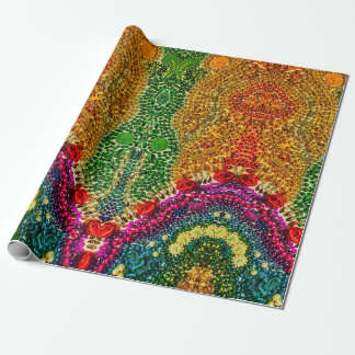 Rainbow Mardi Gras Bead Art Wrappapier Cadeaupapier
