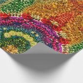 Rainbow Mardi Gras Bead Art Wrappapier Cadeaupapier (Hoek)