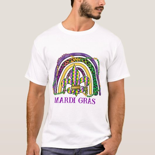 Rainbow Mardi Gras T-Shirt (Devant)