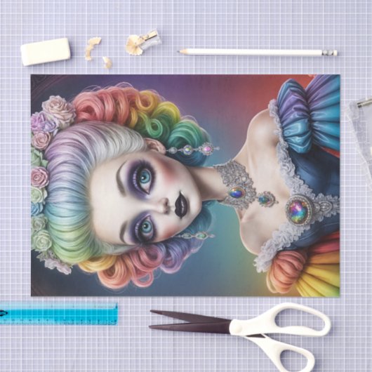 Rainbow Marie Antoinette Decoupage Papier (Craft)