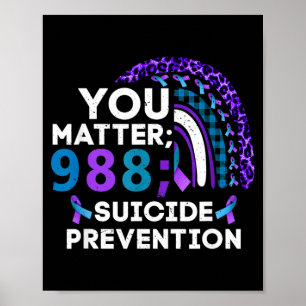 Rainbow Matter 988 Preventie Bewustzijnslint Poster