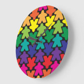 Rainbow Meeple Clock Grote Klok (Hoek)