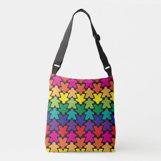 Rainbow Meeple Cross Body Bag Crossbody Tas (Voorkant)