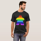Rainbow Meeple T-shirt (Voorkant volledig)