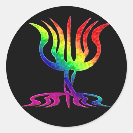 Rainbow Menorah-Stickers Ronde Sticker (Voorkant)