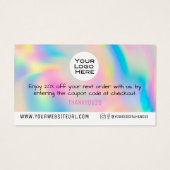 Rainbow Merci Ajouter Logo Carte de réduction Inse (Dos)