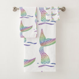 Rainbow Mermaid Bad Handdoek
