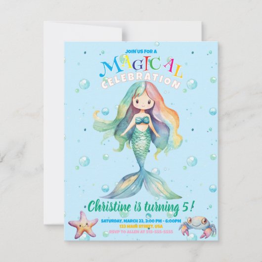 Rainbow Mermaid Flat Kaart (Voorkant)