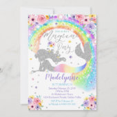 Rainbow Mermaid Invitation Silver Mermaid (Devant)