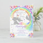 Rainbow Mermaid Invitation Silver Mermaid (Debout devant)