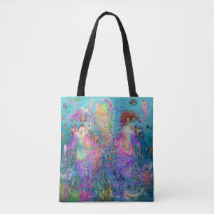 Rainbow Mermaid Jellyfish Prom robe Sac fourre-tou