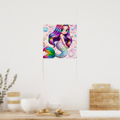 Rainbow Mermaid Poster (Keuken)