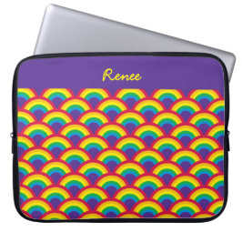 Rainbow Mermaid Scale, aangepaste naam Laptop Sleeve