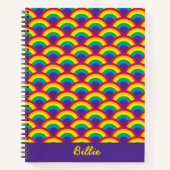 Rainbow Mermaid Scale, aangepaste naam Notitieboek (Voorkant)