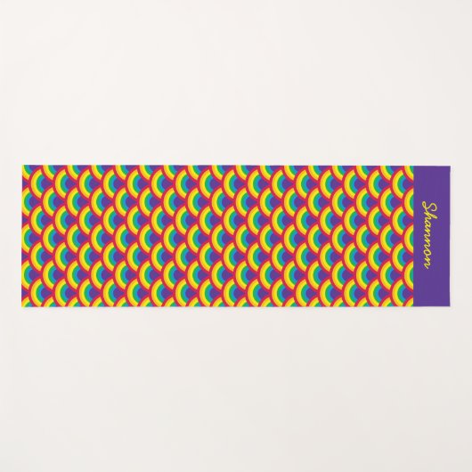 Rainbow Mermaid Scale, aangepaste naam Yogamat (Voorkant (horizontaal))