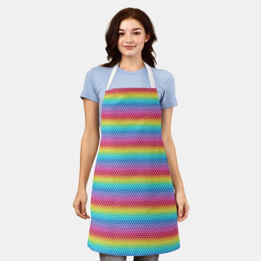 Rainbow Mermaid scale apron Schort (Gedragen)