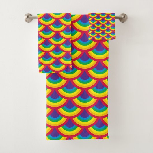 Rainbow Mermaid Scale Bad Handdoek (Insitu)