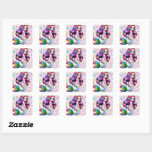 Rainbow Mermaid Vierkante Sticker (Vel)
