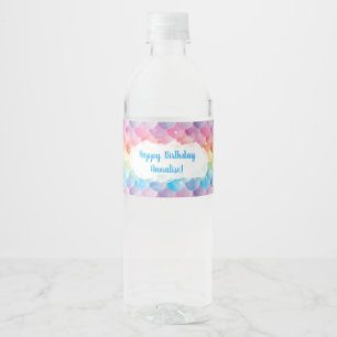 Rainbow Mermaid Water Fleslabels Waterfles Etiket