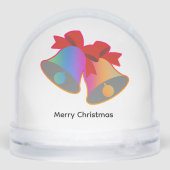 Rainbow Merry Christmas Bells Sneeuwbol (Achterkant)